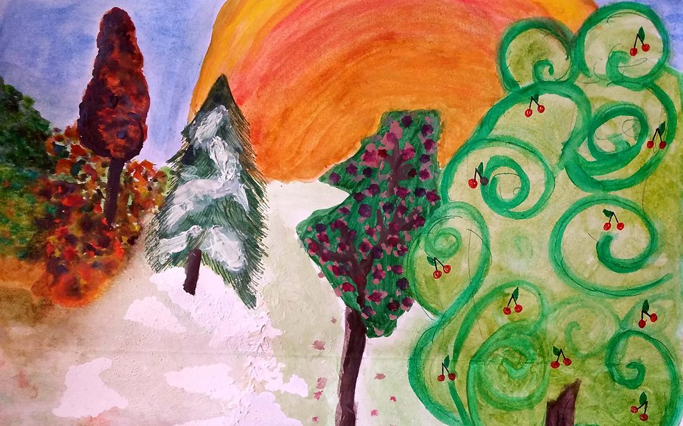 Nur eines der zahlreichen künstlerischen Werke unserer Schüler*innen, die die zahlreichen Texte der ersten Ausgabe illustrieren sollen.