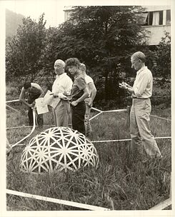 A former Bauhaus master at Black Mountain College: Josef Albers, on the right.