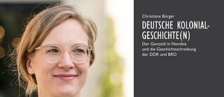 Das Bild zeigt links ein Portrait von Christiane Bürger und rechts daneben das Cover ihres Buches.