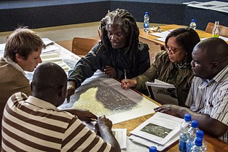 Workshop on in-situ upgrading with informal mayor of Phola Park and built environment professionals.