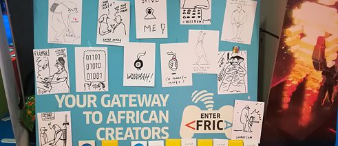 Illustration de Johanna Benz avec les voix et les  commentaires sur les jeux de Enter Africa