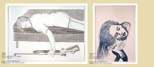 Rosemarie Trockel. Siesta, 2000. Acrylic and pencil on paper