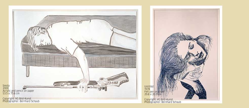 Rosemarie Trockel. Siesta, 2000. Acrylic and pencil on paper