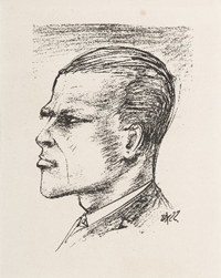 Otto Dix, Selbstportrait im Profil, Lithografie, 1922  © © (Otto Dix) VG Bild-Kunst, Bonn Otto Dix, Selbstportrait im Profil, Lithografie, 1922 
