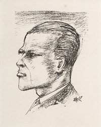 Otto Dix, Selbstportrait im Profil, Lithografie, 1922 