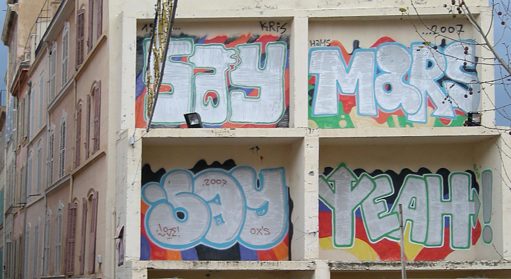 Graffiti im ôffentlichen Raum in Marseille