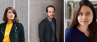 Les Deutschlands: „Eure Heimat ist unser Albtraum“, v.l.n.r.: Fatma Aydemir, Max Czollek, Mithu Sanyal | Foto: v.l.n.r. Valerie Siba Rousparast, Peter Andreas Hassiepen, Regentaucher