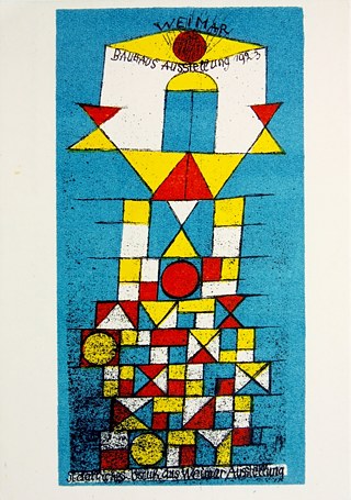 Paul Klee - Ausstellungspostkarte anlässlich der Bauhausausstellung in Weimar im Jahr 1923