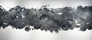 Andreas Kocks, Exile From Paradise, 2018, Graphit auf Aquarellpapier, 220 x 690 x 6 cm