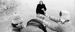 Foto der Dreharbeiten von Glocken aus der Tiefe