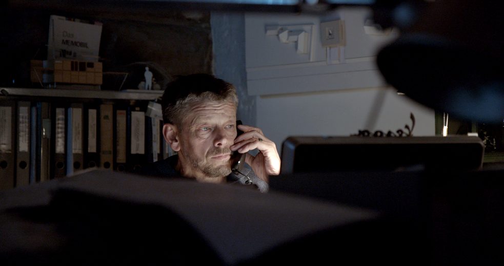 Still frame from the CCA film "What it takes to make a home" - Alexander Hagner working in his Studio