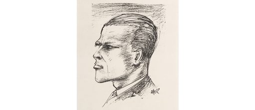 « Autoportrait de profil  », Gravure à l’eau forte, 1920 