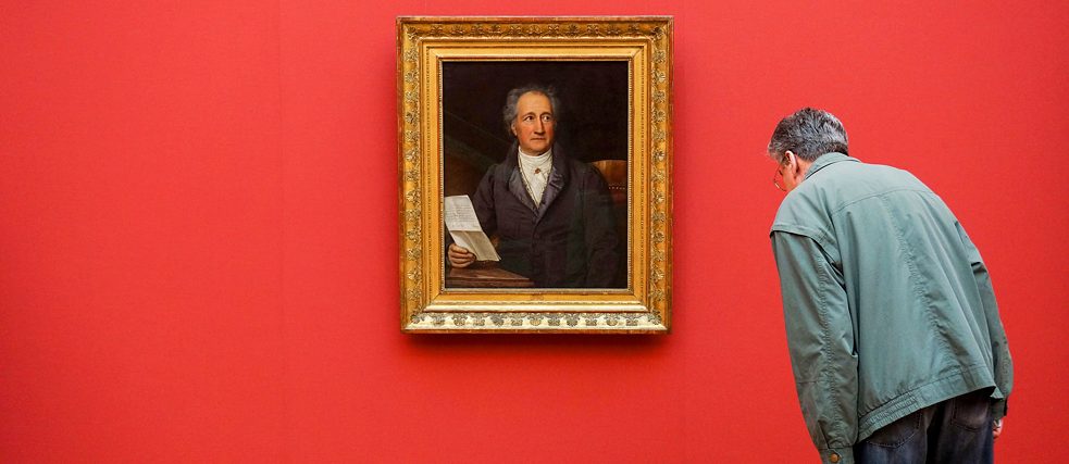 ပီနာခိုတေ့ခ် (Pinakothek) အသစ်မှ Joseph Karl Stieler ၏လက်ရာ "Johann Wolfgang von Goethe"