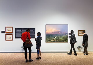 Jean Baptiste Louis Gros, Camilo Echavarría, Federic E. Church <i>Tropical Landscape with frame</i>. Die Natur der Dinge. Humboldt Forum, Berlin, 2019. 