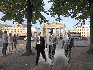 Das Brandenburger Tor 1961/2015, Montage © © pa-picture alliance | © A. Ehrlicher, Bettina Rehmann Das Brandenburger Tor 1961/2015, Montage