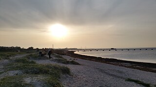 und der Öresundbrücke (etwas vernebelt im Hintergrund) auf der anderen Seite.