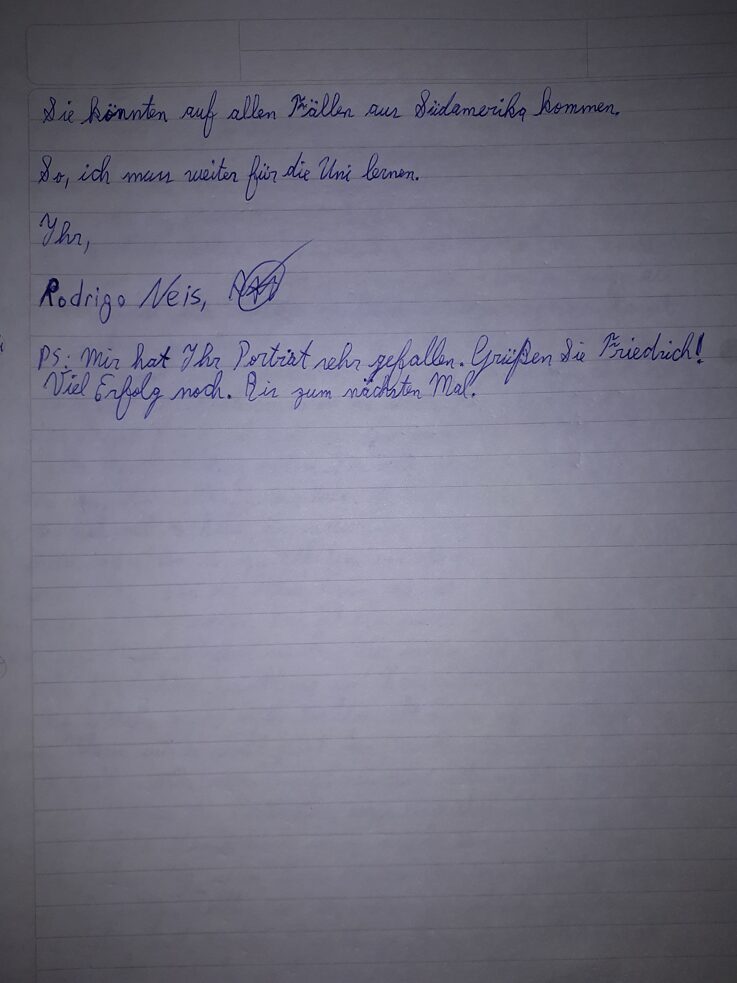 Der Brief von Rodrígo Agustín Neis III