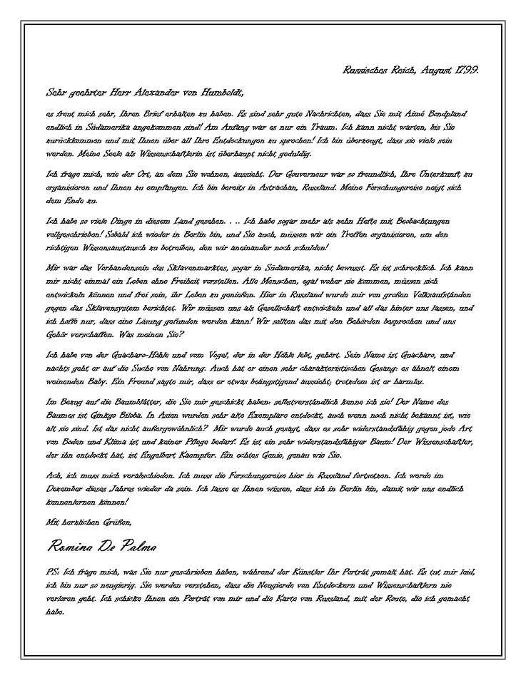 Der Brief von Romina Sol De Palma I