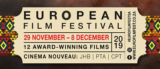 Informational Banner of the European Film Festival 2019 in CPT, PTA, DUR