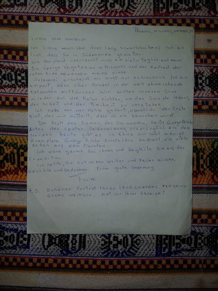 Der Brief von Felipe Facundo Andrés Núñez