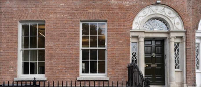 The red brick facade with the typical Irish door of the Goethe Institute Ireland 