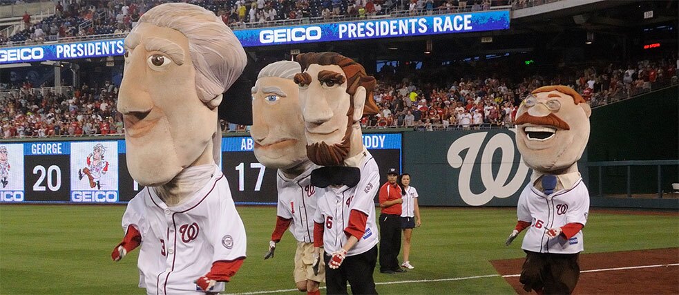 washington nationals mascots presidents