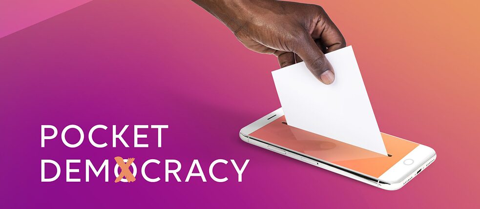 Das offizielle Logo der Veranstaltung „Pocket Democracy“ 