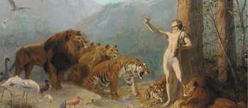 Gustave Surand (1860-1937), „Orpheus Charming the Animals“ (Ausschnitt)