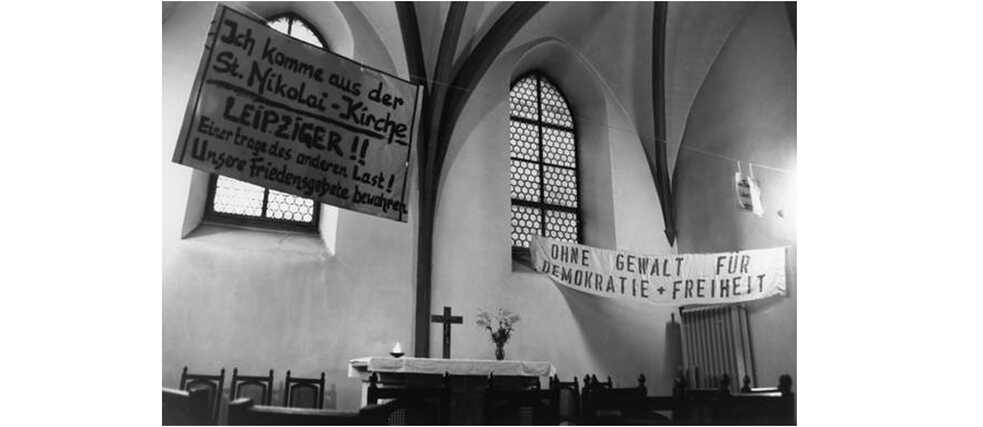 Original banners of the Peaceful Revolution 