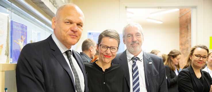 Johannes Ebert, Marina May, Goethe-Institut  Regionalleiter Nordamerika Andreas Ströhl, Michelle Müntefering