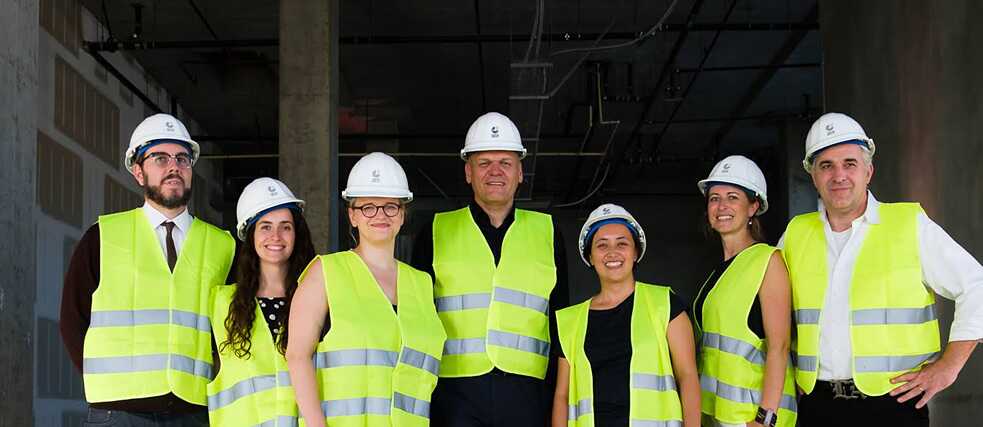 Secretary-general Johannes Ebert and the team from the Goethe-Institut Los Angeles in the new Goethe-Institut project space