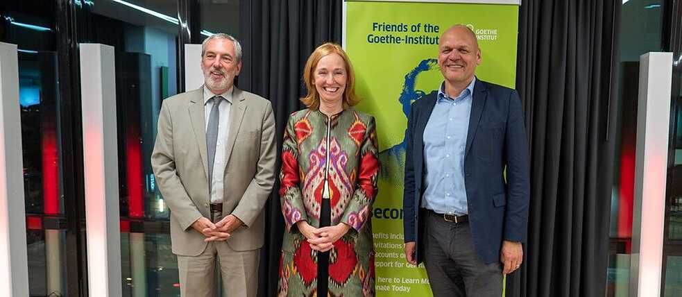 Secretary-general Johannes Ebert in Washington with German ambassador Emily Haber and Goethe Institute director Andreas Ströhl