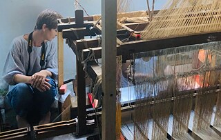 At the handloom weavers cooperation in Yelahanka
