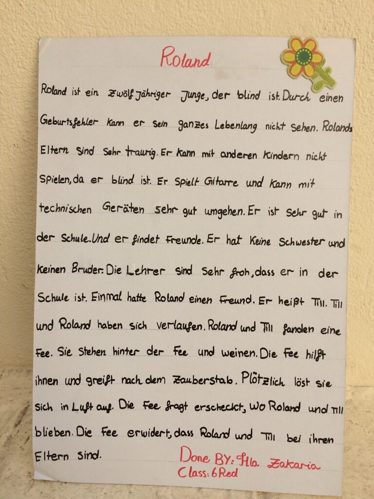 Plakat einer Schülerin