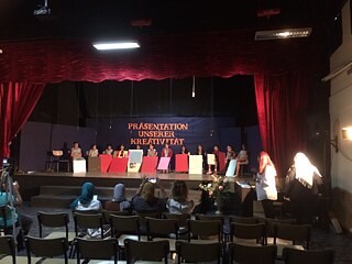 Präsentation in der Schulaula