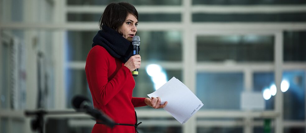 Helena Doudová, Kuratorin der Architektursammlung der Nationalgalerie Prag während des Symposiums..