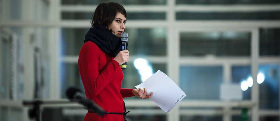 Helena Doudová, Kuratorin der Architektursammlung der Nationalgalerie Prag während des Symposiums..