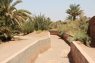 Dried out river canal.