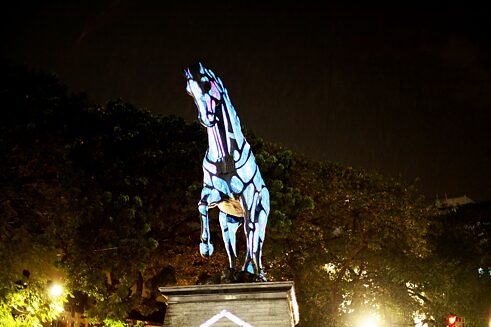 Video mapping on Kalaghoda
