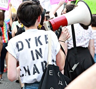 Organizer at March with Megaphone  &copy; Photo: Courtesy of Tut Shoots © TutShoots Organizer at March with Megaphone 