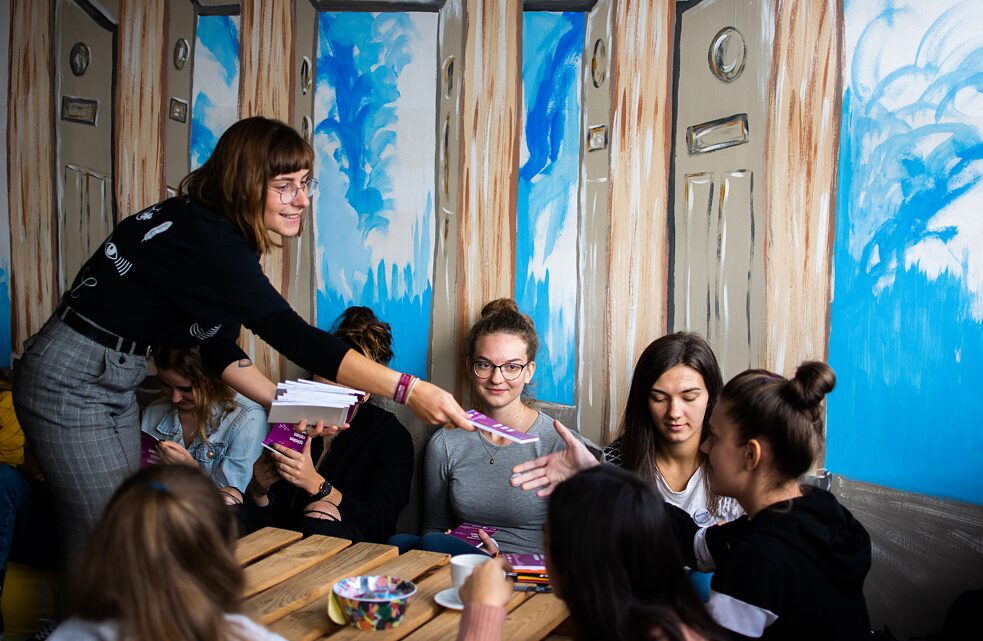 Aktivistin in Aktion. Antonia