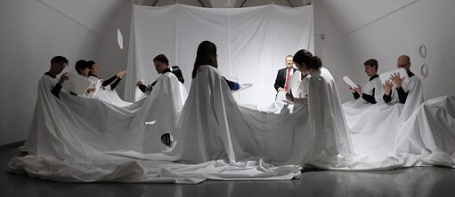 Scene from the performance Cloth