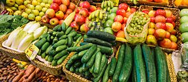 Obst und Gemüse eines Marktstandes