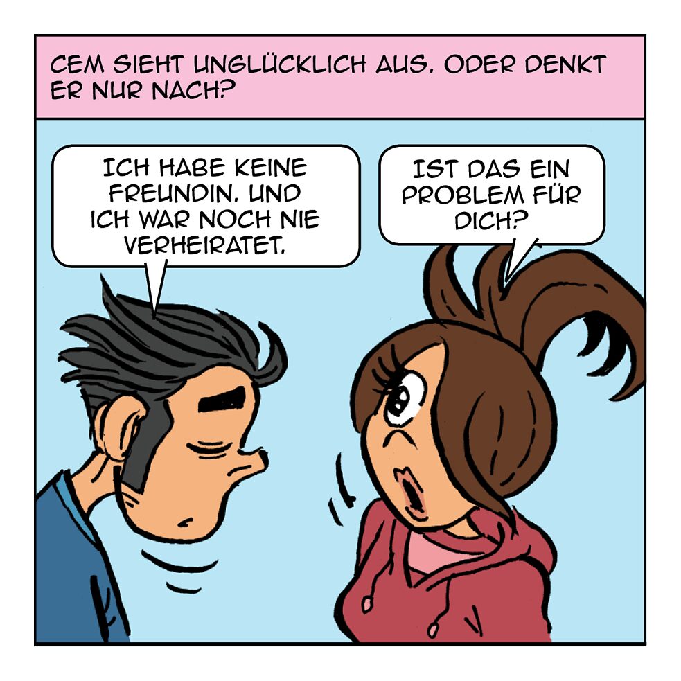 Cem sieht unglücklich aus