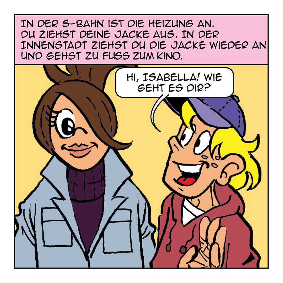 In der S-Bahn ist die Heizung an.