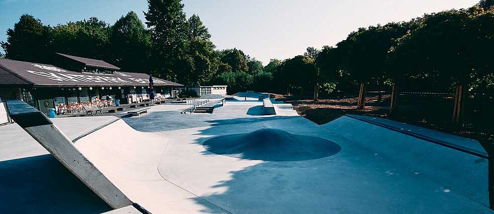 Der Bonner Skatepark in der Rheinaue.