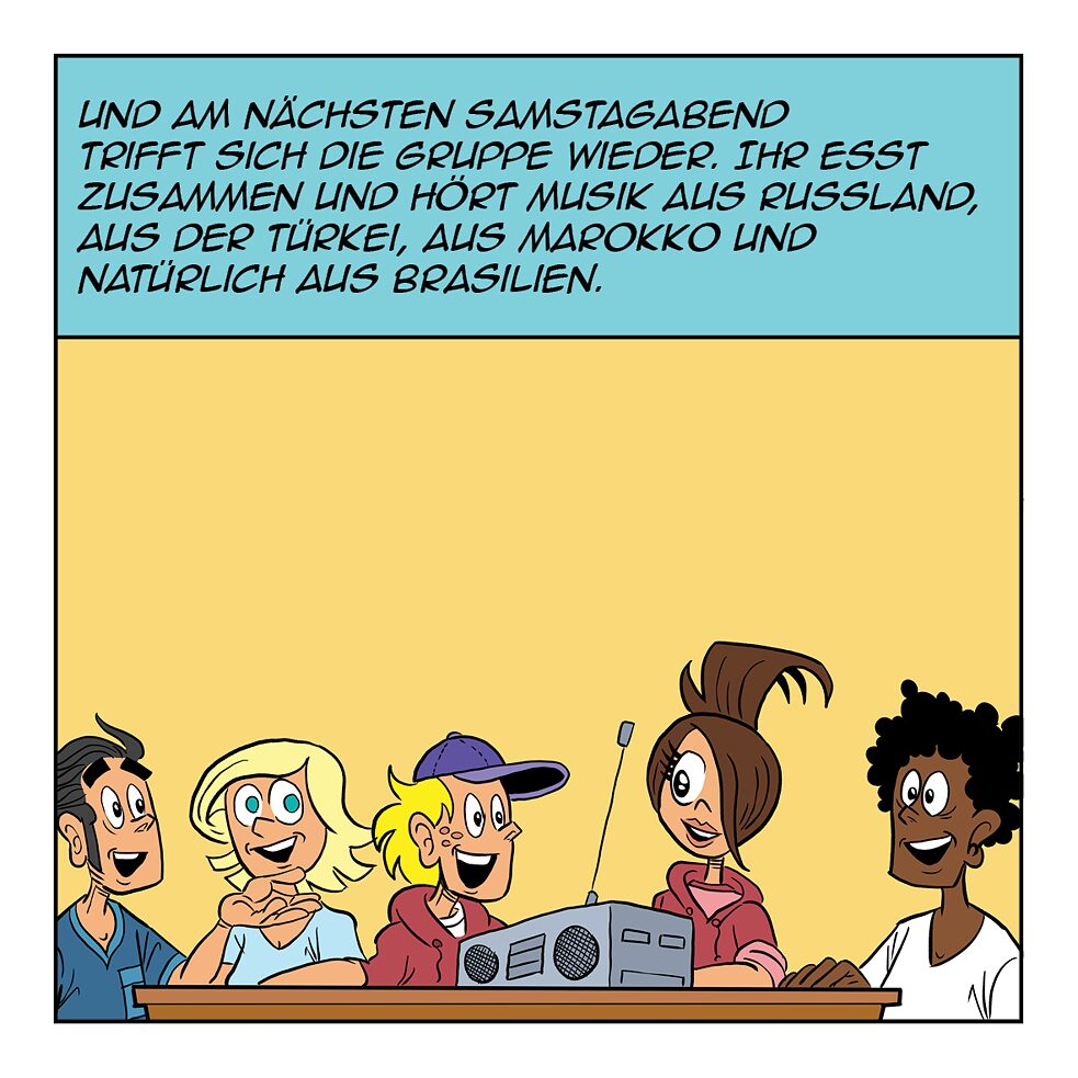 Und am nächsten Samstagabend trifft sich die Gruppe wieder.