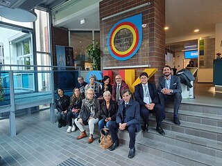 Ein Teil der Besuchergruppe bei einem Projekt der Ausbildungsinitiative „Arrivo Berlin“, gefördert durch die Senatsverwaltung für Integration, Arbeit und Soziales.