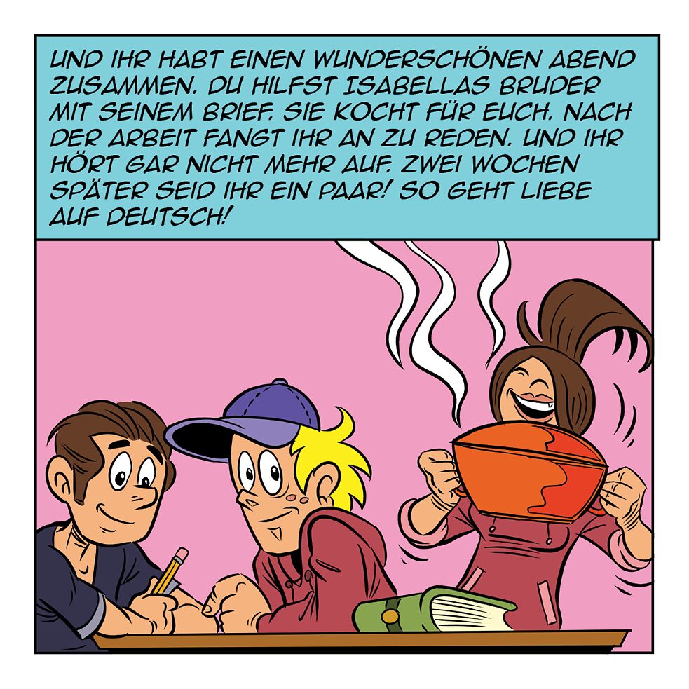 Und ihr habt einen wunderschönen Abend zusammen.