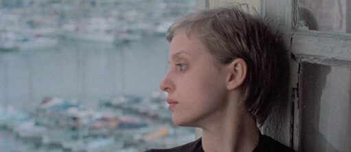 Woman in profile from film Escape route to Marseille